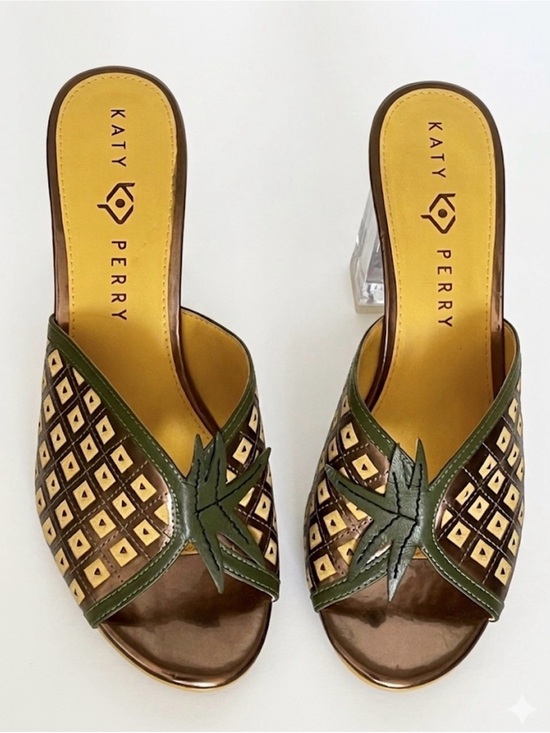 Katy Perry Collections Shoes - Katy Perry The Coolada Pineapple Mules Lucite Heel 9 (Fits 8-8.5)